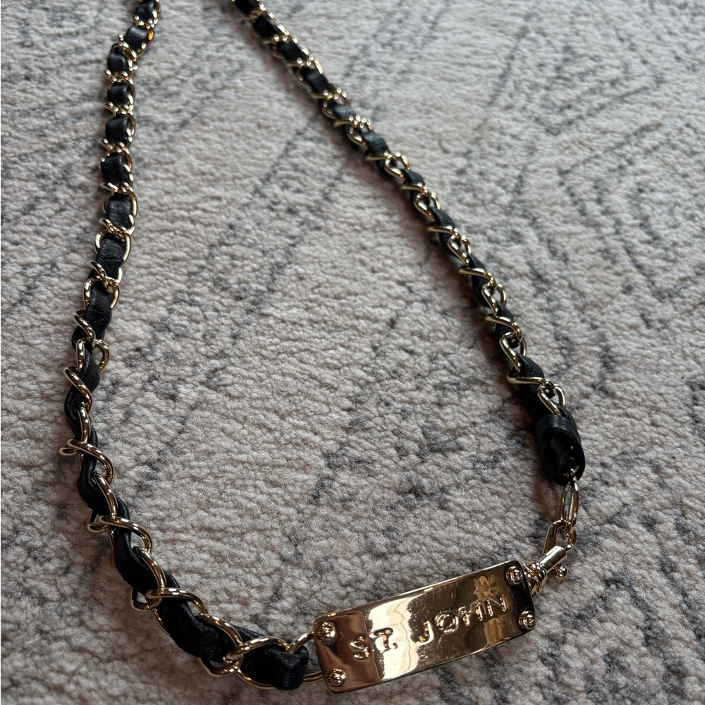 Elegant Gold and Black Chain Belt -St.John